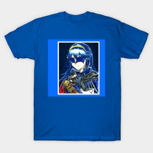 masked warrior lady in knight emblem T-Shirt